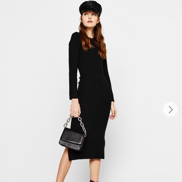 Midi Sweater Dress With Side Splits - Picture 4 of 6